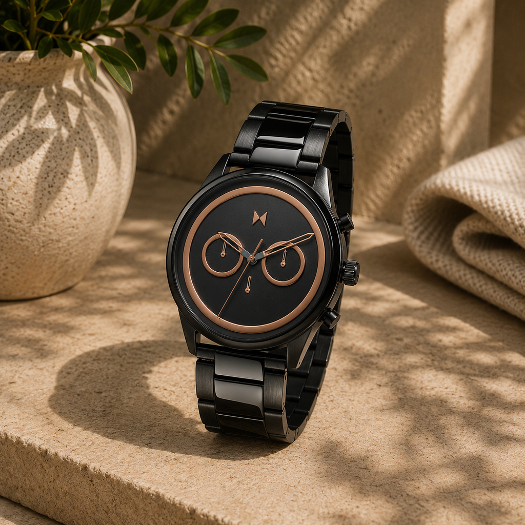 Gunmetal Stainless Steel Chronograph Watch