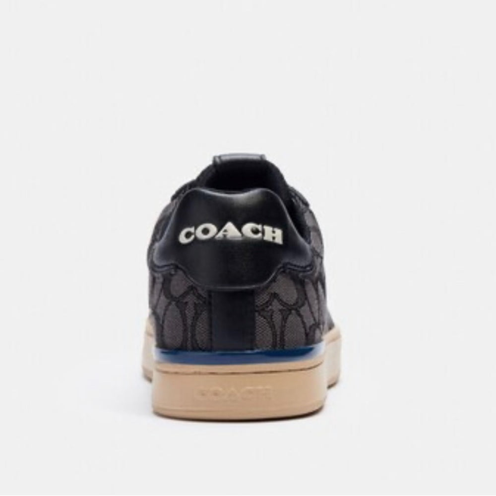 Grey Signature Jacquard & Leather Low-Top Sneakers