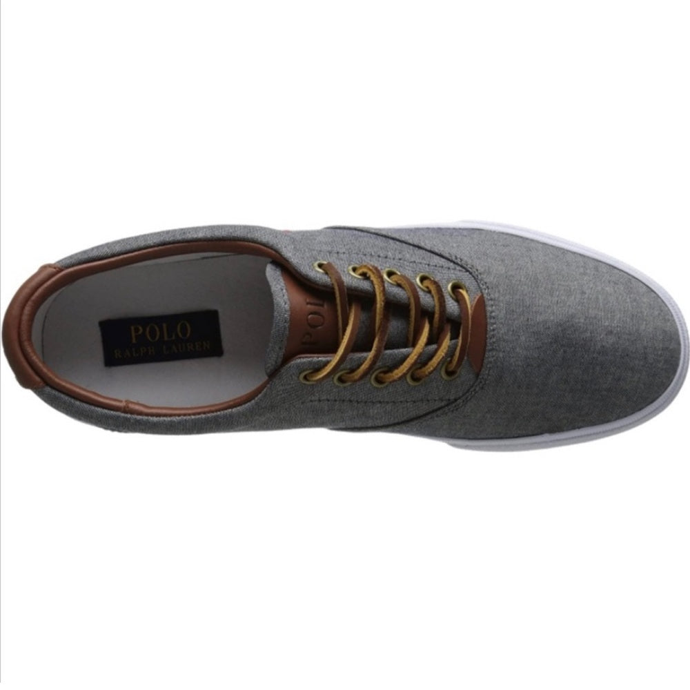Gray Herringbone & Suede-Trim Low-Top Sneakers