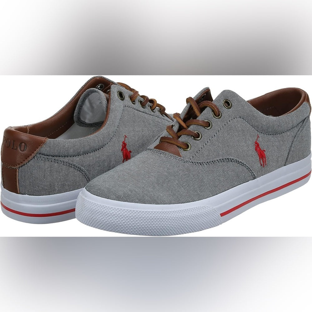 Gray Herringbone & Suede-Trim Low-Top Sneakers