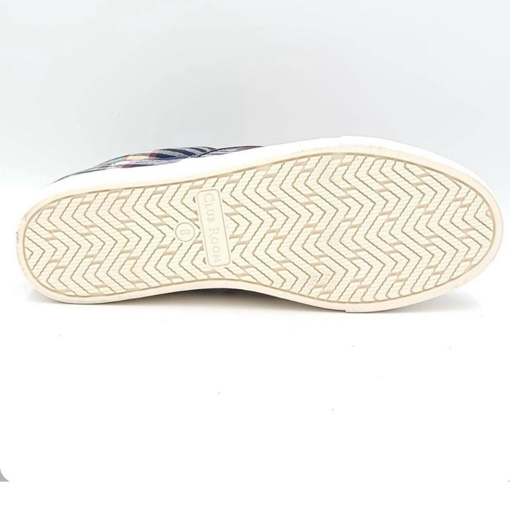 Multicolor Cotton Canvas Plaid Slip-On Sneakers