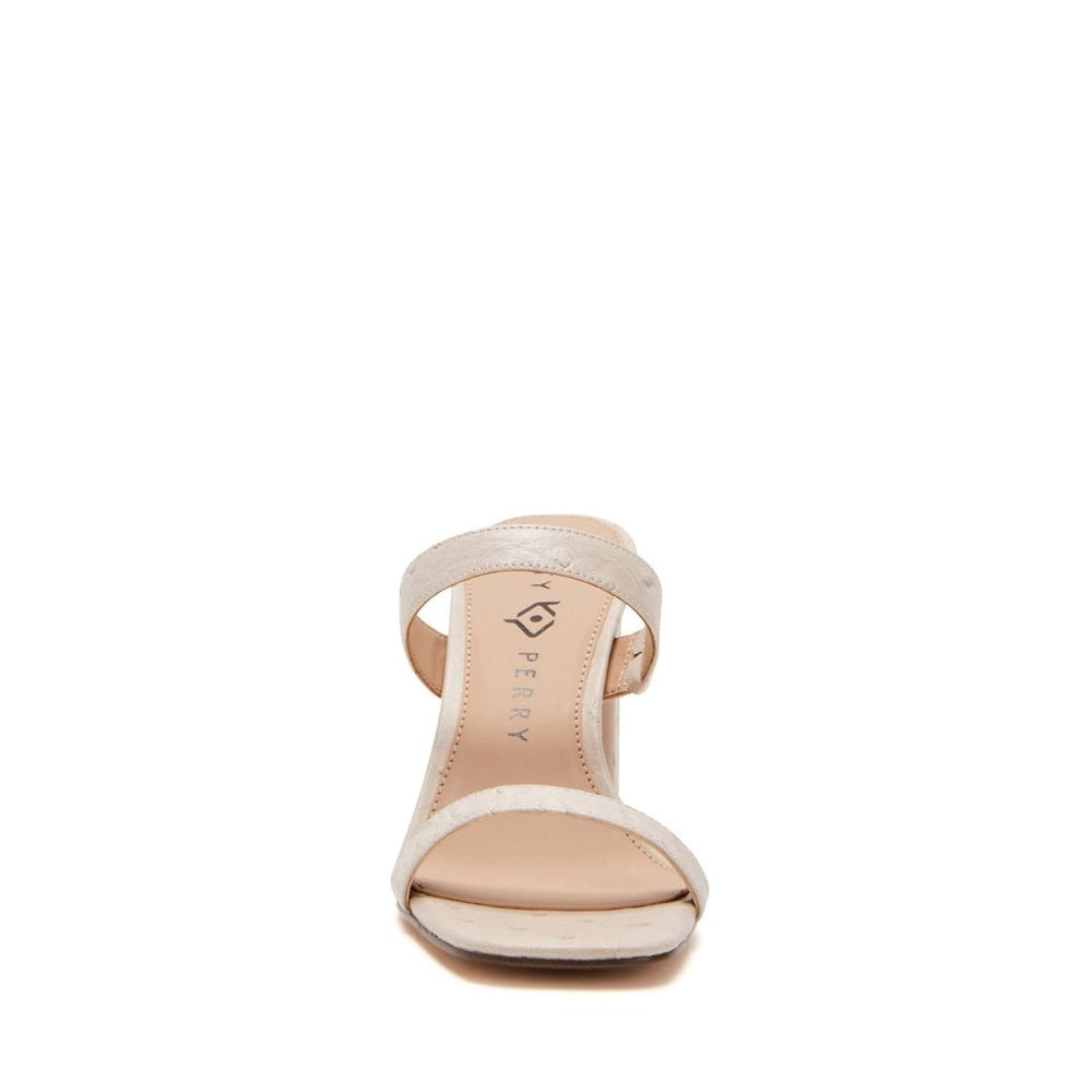 Light Beige Embossed Sculptural Hollow-Heel Sandals