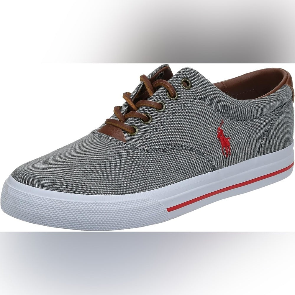 Gray Herringbone & Suede-Trim Low-Top Sneakers