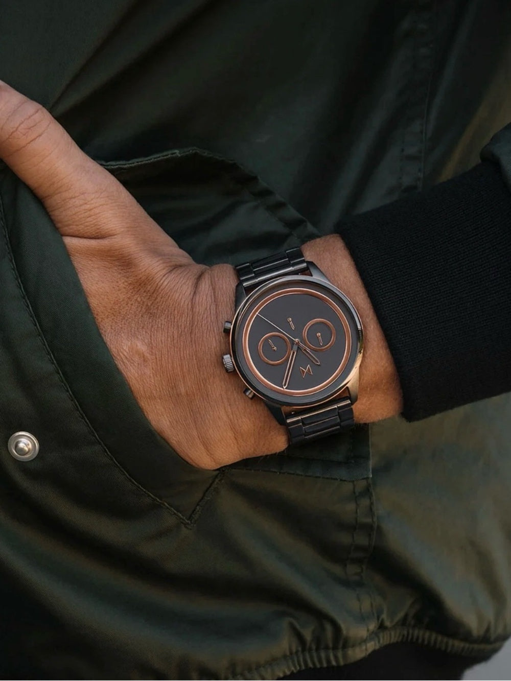 Gunmetal Stainless Steel Chronograph Watch